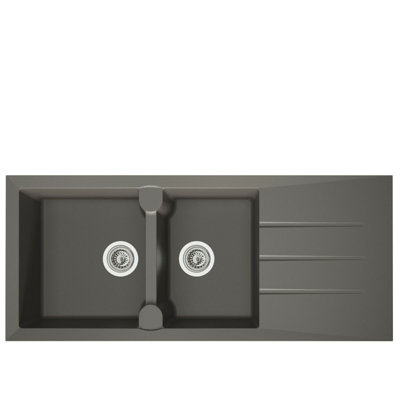 Liquida LP20GR 2.0 Bowl Composite Inset Reversible Grey Kitchen Sink
