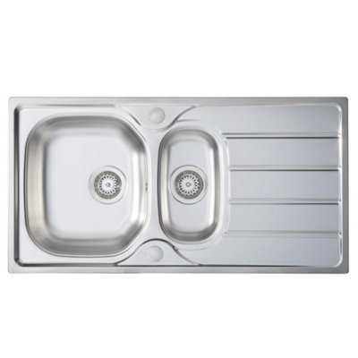 Liquida LS150SS 1.5 Bowl Reversible Inset Stainless Steel Kitchen Sink