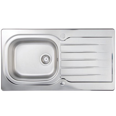Liquida LSS100 1.0 Bowl Reversible Inset Stainless Steel Kitchen Sink With Waste