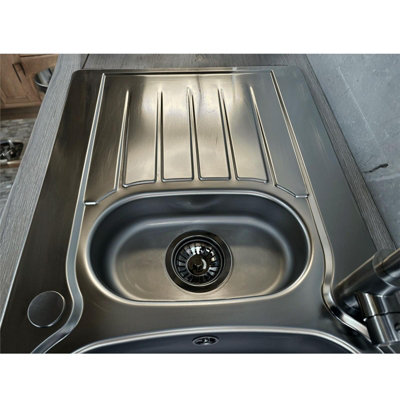 Liquida LSS150 1.5 Bowl Reversible Inset Stainless Steel Kitchen Sink ...