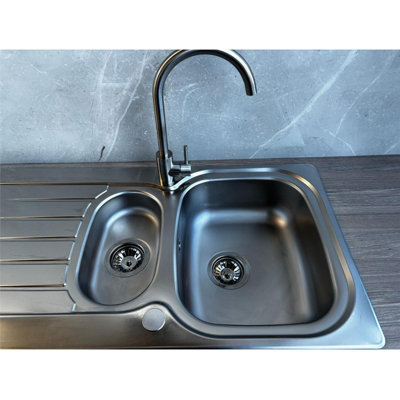 Liquida LSS150 1.5 Bowl Reversible Inset Stainless Steel Kitchen Sink ...