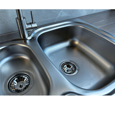 Liquida LSS150 1.5 Bowl Reversible Stainless Steel Kitchen Sink With ...