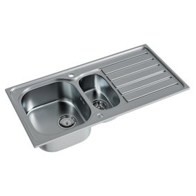 Liquida NR150SS 1.5 Bowl Reversible Inset Stainless Steel Kitchen Sink