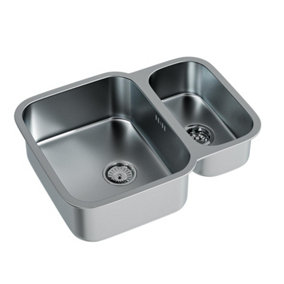 Liquida NR590SS 1.5 Bowl Reversible Undermount Stainless Steel Kitchen Sink