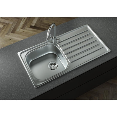 Liquida NR965SS 1.0 Bowl Reversible Inset Stainless Steel Kitchen Sink