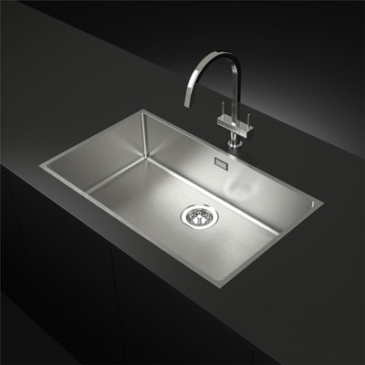Liquida ON4070 1.0 Bowl Inset/Undermount Stainless Steel Kitchen Sink And Waste