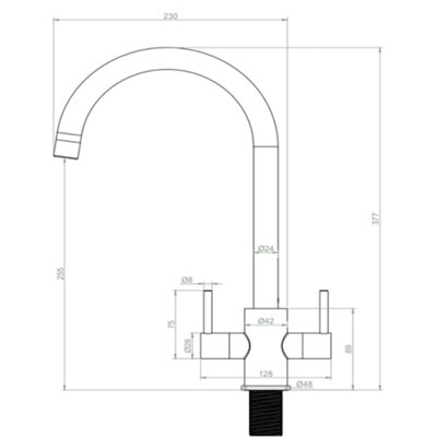 Liquida PR70OC Twin Lever Swivel Spout Orange and Chrome Kitchen Mixer Tap
