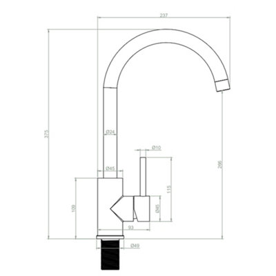 Liquida PR79RC Single Lever Swivel Spout Red & Chrome Kitchen Mixer Tap