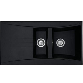 Liquida SEV150BL 1.5 Bowl BIO Composite Inset Reversible Black Kitchen Sink