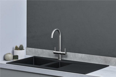 Liquida SEV150BL 1.5 Bowl BIO Composite Inset Reversible Black Kitchen Sink