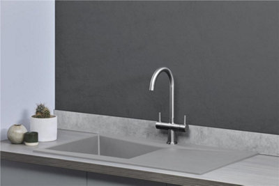 Liquida SEV860CG 1.0 Bowl Composite Reversible Grey Kitchen Sink And Waste Kit