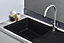 Liquida VG10BL 1.0 Bowl Composite Inset Reversible Black Kitchen Sink