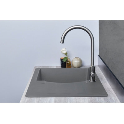 Liquida VG10GR 1.0 Bowl Composite Inset Reversible Grey Kitchen Sink
