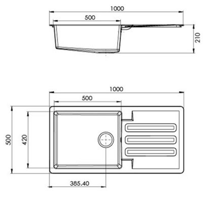 Liquida VG10WH 1.0 Bowl Composite Inset Reversible White Kitchen Sink