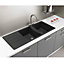 Liquida VG20BL 2.0 Bowl Composite Inset Reversible Large Black Kitchen Sink