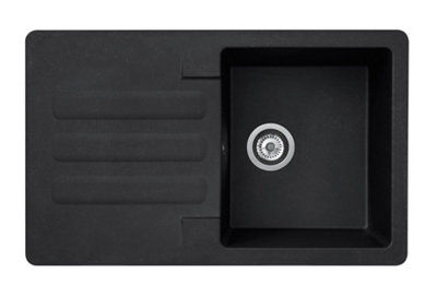 Liquida VG5BL 1.0 Bowl Compact SMC Inset Reversible Black Kitchen Sink