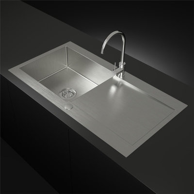 Liquida VTA100SS 1.0 Bowl Reversible Stainless Steel Kitchen Sink With Waste