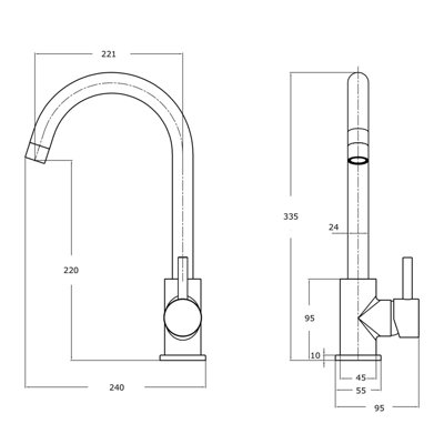 Liquida W06CP Copper Swan Neck Single Lever Kitchen Mixer Tap