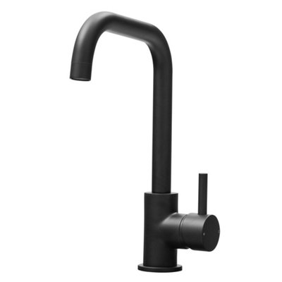 Liquida W10BL D-Shape Monobloc Single Lever Black Kitchen Mixer Tap