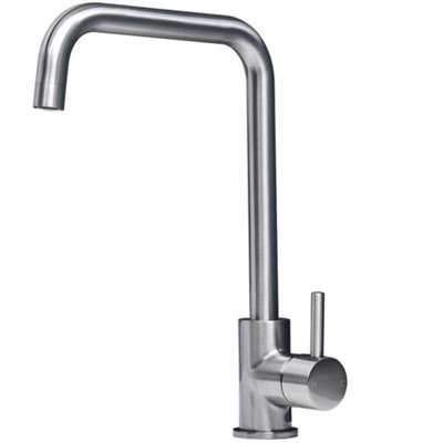 Liquida W10BN D-Shape Monobloc Single Lever Brushed Nickel Kitchen Mixer Tap