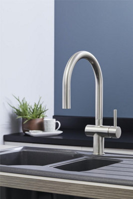 Liquida W19BN Monobloc Single Lever Pull Out Brushed Nickel Kitchen Mixer Tap
