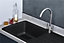Liquida ZEN100BL 1.0 Bowl BIO Composite Reversible Black Kitchen Sink With Waste