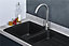 Liquida ZEN150BL 1.5 Bowl BIO Composite Reversible Black Kitchen Sink With Waste