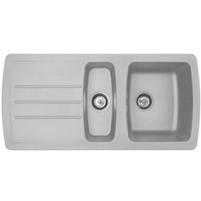 Liquida ZEN150CG 1.5 Bowl Composite Reversible Inset Grey Kitchen Sink
