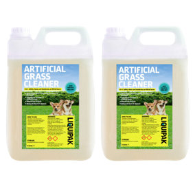 Liquipak Artificial Grass Cleaner & Deodoriser Pet Friendly, Fresh Cut Grass 2x5L