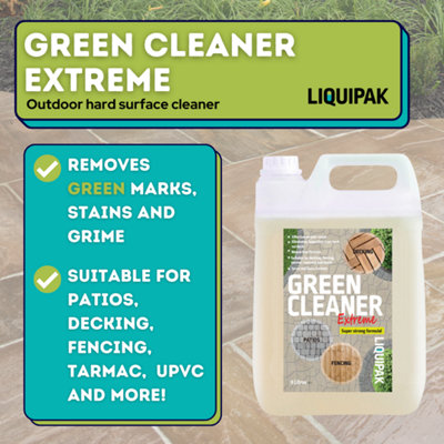 Liquipak Patio Cleaner, Green Cleaner Ready to Use, Mould & Algae Remover 4x5L
