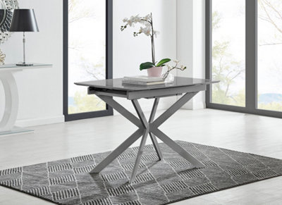 Extendable dining table and chairs online grey