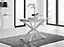Lira Modern Rectangular White High Gloss Extending Dining Table 120cm 4 or 6 Seater with White Metal Starburst Legs