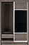 Lisbon 2 Door Sliding Wardrobe - L56 x W117.5 x H187.5 cm - Black Wood Grain