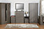 Lisbon 2 Drawer 1 Shelf Bedside - L40 x W40 x H61 cm - Black Wood Grain