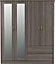 Lisbon 4 Door Wardrobe - L53.5 x W157 x H187 cm - Black Wood Grain