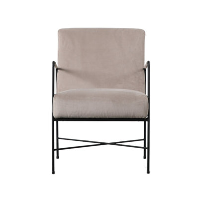 Lisbon Armchair Contemporary Black Metal Frame