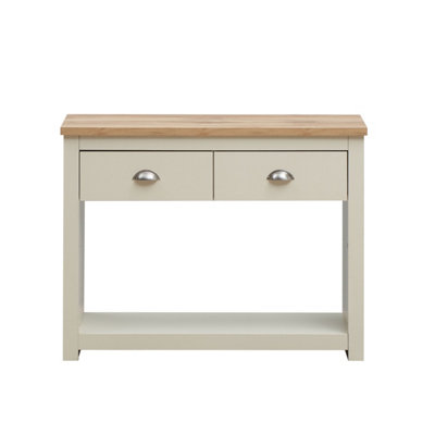 Lisbon Console Hall Way Table with 2 Drawers Cream