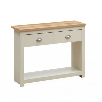 Lisbon Console Hall Way Table with 2 Drawers Cream