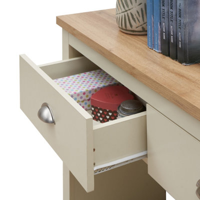 Lisbon Console Hall Way Table with 2 Drawers Cream