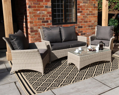 LISBON Deluxe 4 Seater 4pc Lounging Coffee Set