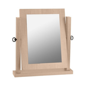 Lisbon Dressing Table Mirror in Light Oak Effect Veneer Adjustable Base