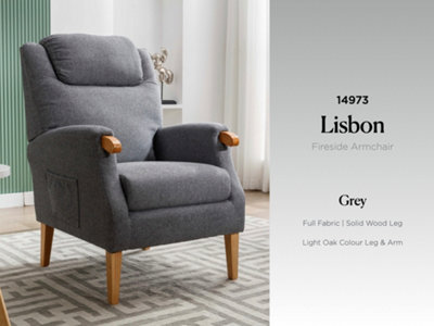 Lisbon Fireside Amrchairs (Grey)
