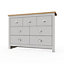 Lisbon Light Grey Bedroom Chest of Drawers 3+4 7 Drawer Storage Cabinet Furniture