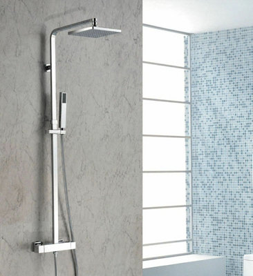 Lisbon Rainfall Shower Header Mixer Tap with Thermostatic Control