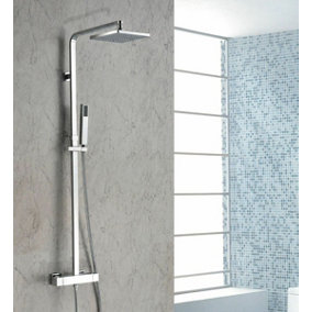 Lisbon Rainfall Shower Header Mixer Tap with Thermostatic Control