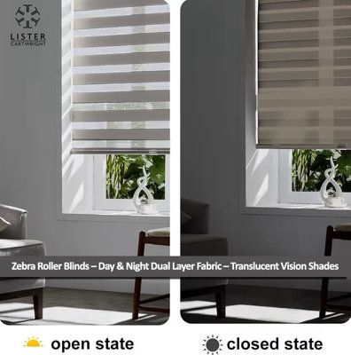 Lister Cartwright Day and Night/Zebra Blinds, Premium Quality