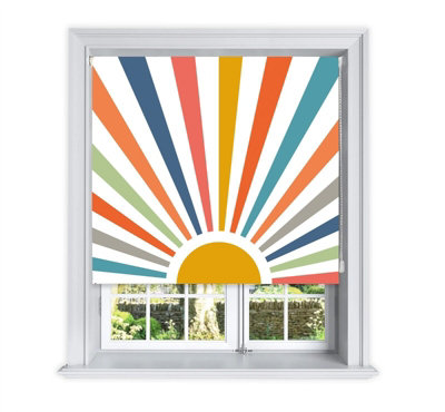 Lister Cartwright Painted Sun Design Blackout Roller Blinds Windows ...