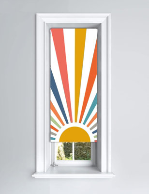 Lister Cartwright Painted Sun Design Blackout Roller Blinds Windows ...
