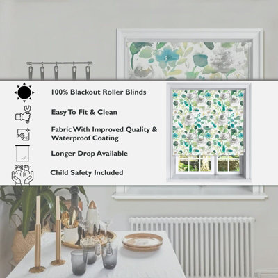 Lister Cartwright Spring Floral Patterned Blackout Roller Blinds ...