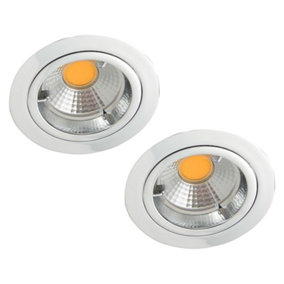 Litecraft 2 Pack Chrome Modern IP20 Fire Rated Fixed Downlights